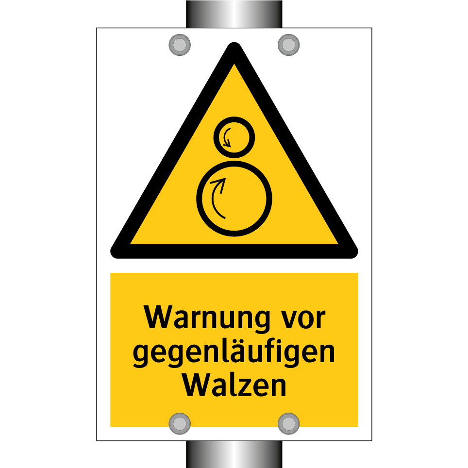 Warnung vor gegenläufigen Walzen