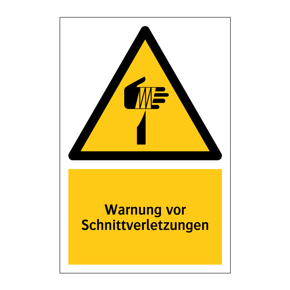 Warnung vor Schnittverletzungen
