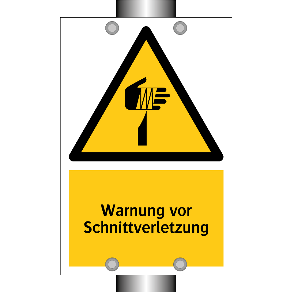 Warnung vor Schnittverletzung