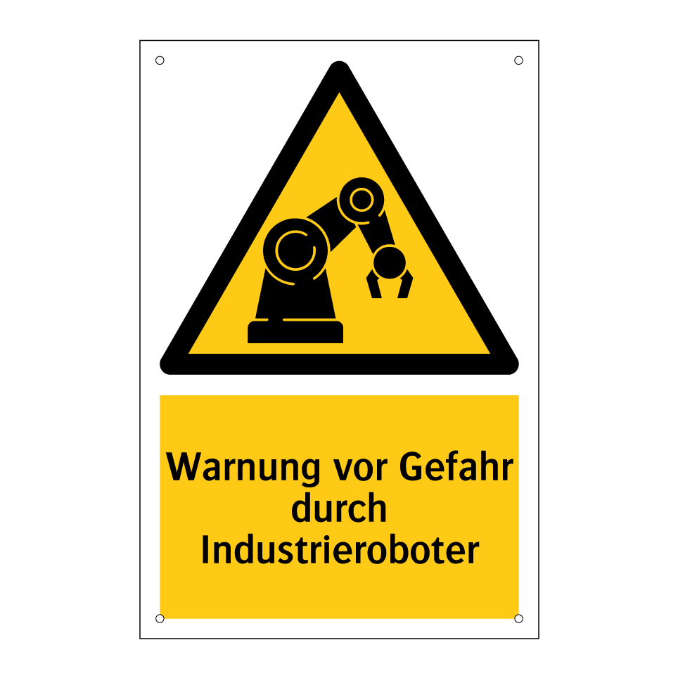 Warnung vor Gefahr durch Industrieroboter
