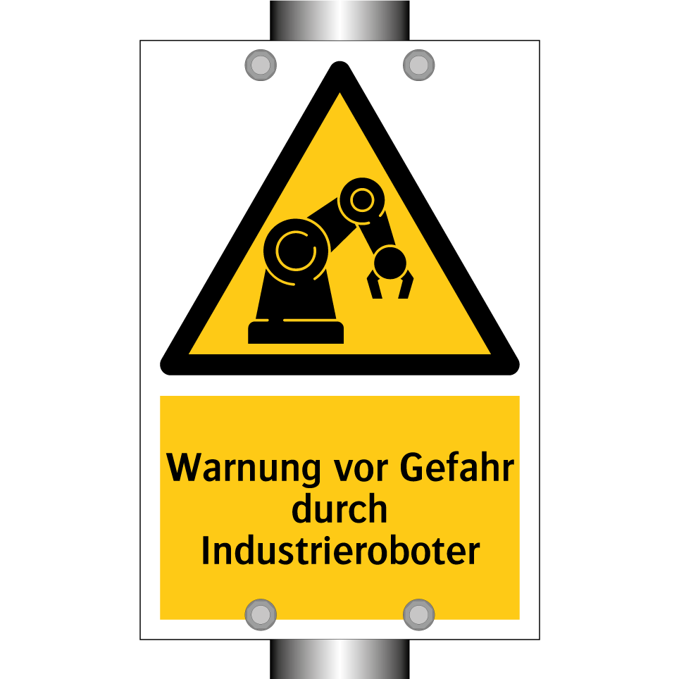 Warnung vor Gefahr durch Industrieroboter