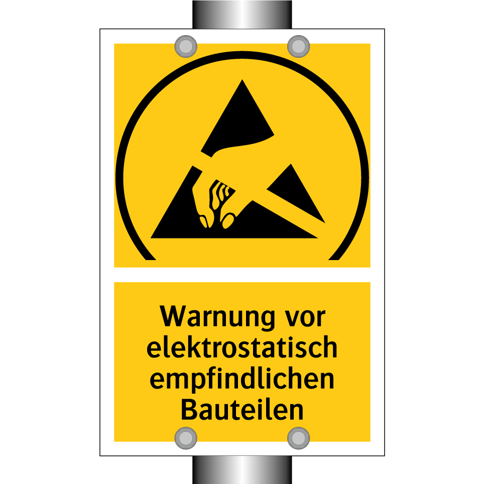 Warnung vor elektrostatisch empfindlichen Bauteilen
