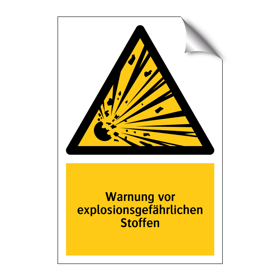 Warnung vor explosionsgefährlichen Stoffen