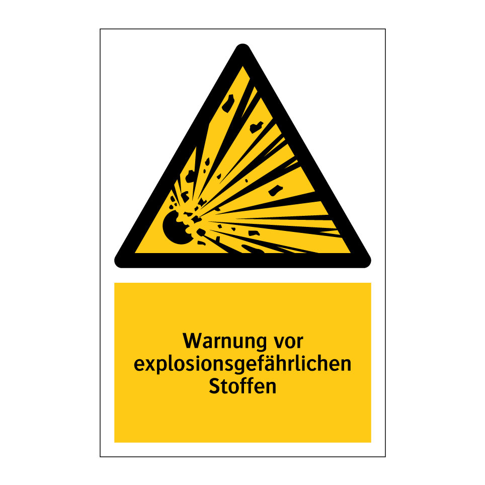 Warnung vor explosionsgefährlichen Stoffen