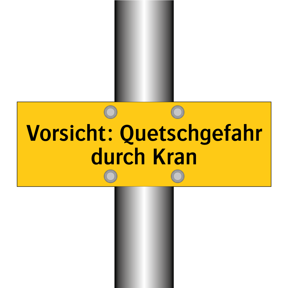 Vorsicht: Quetschgefahr durch Kran