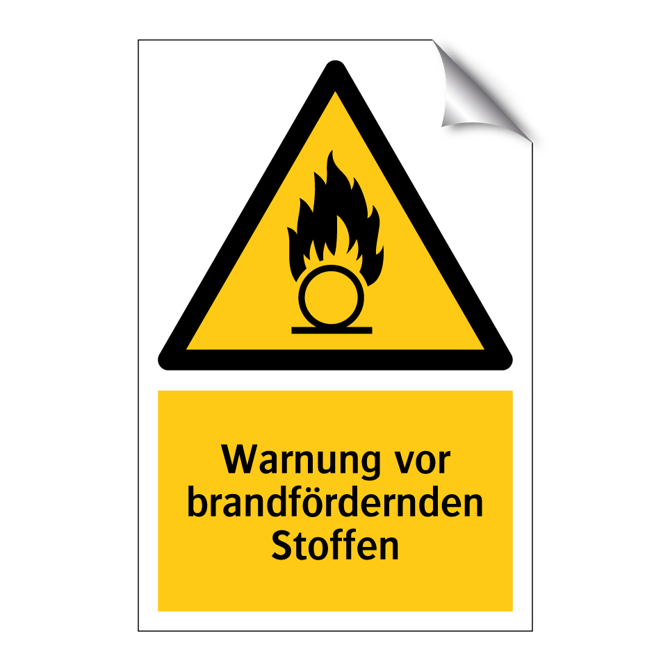 Warnung vor brandfördernden Stoffen
