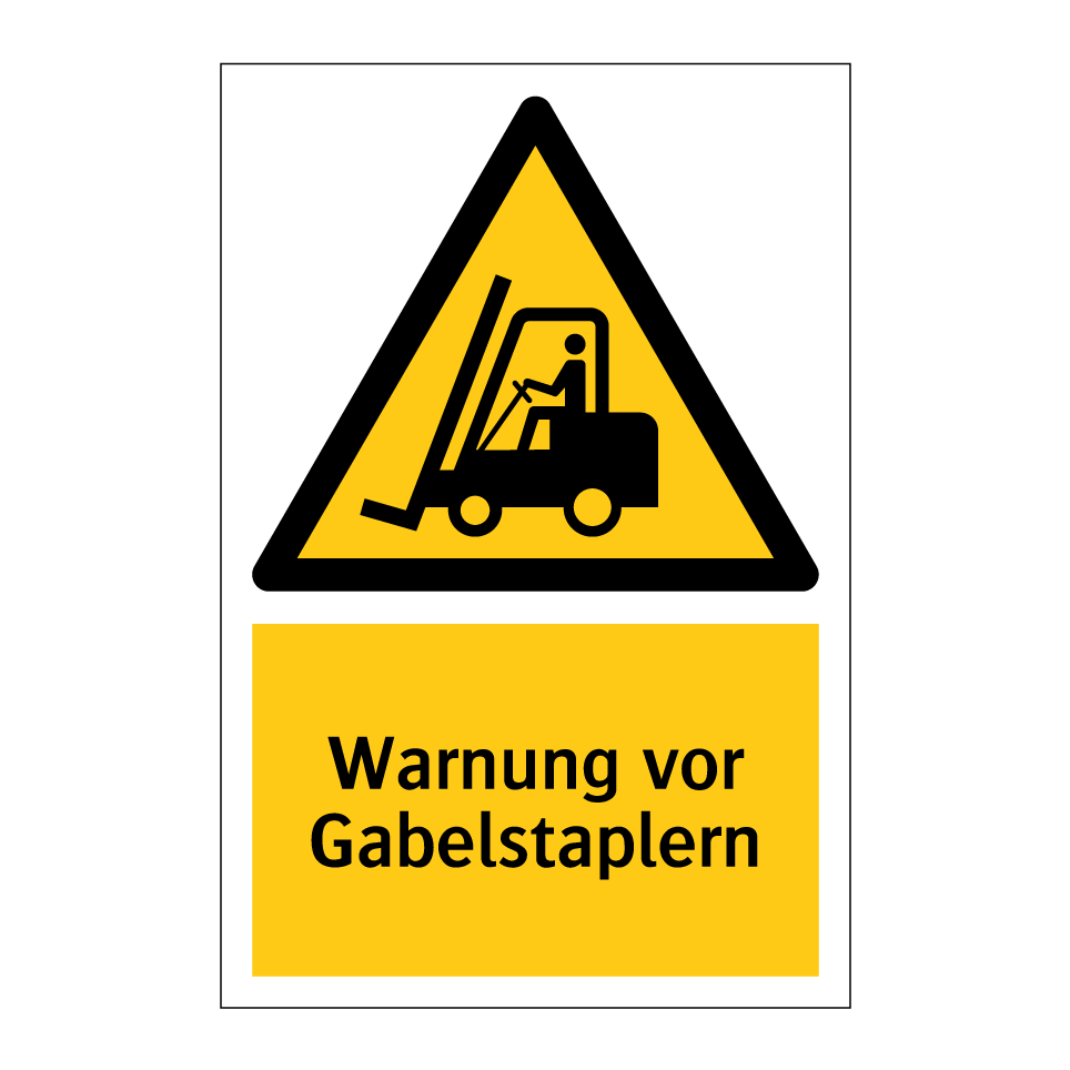 Warnung vor Gabelstaplern