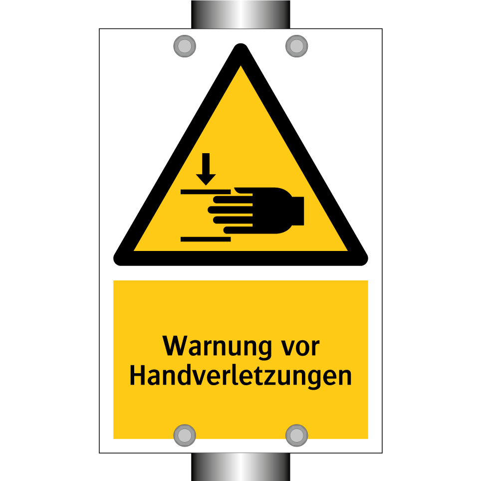 Warnung vor Handverletzungen