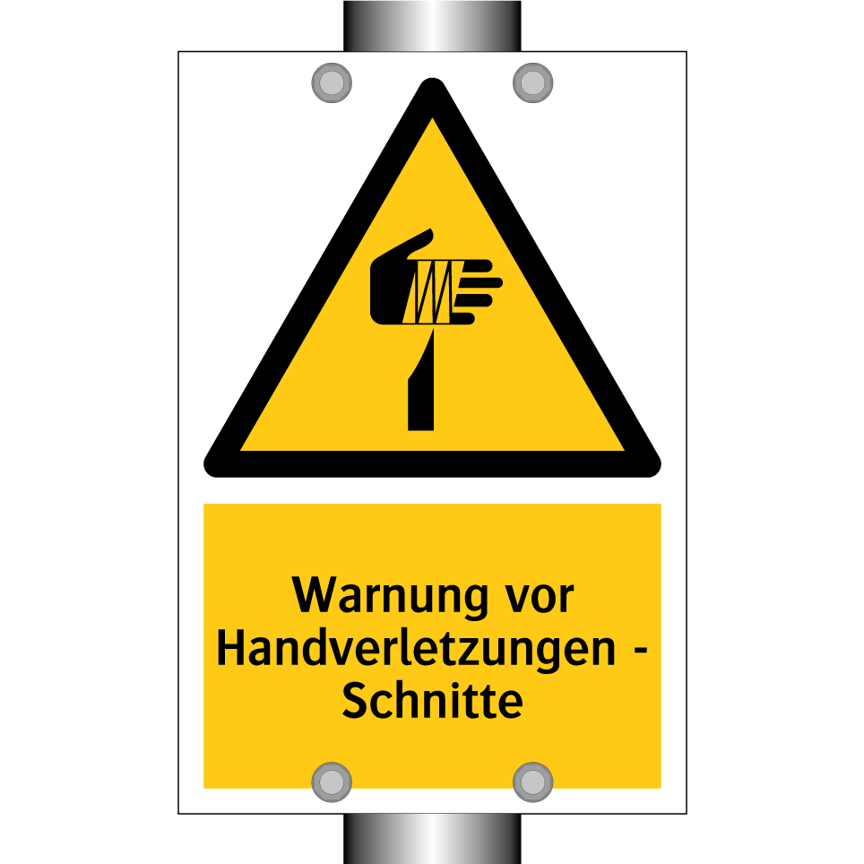 Warnung vor Handverletzungen - Schnitte