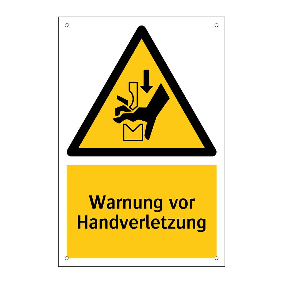 Warnung vor Handverletzung