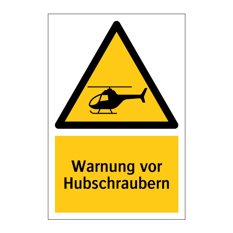 Warnung vor Hubschraubern