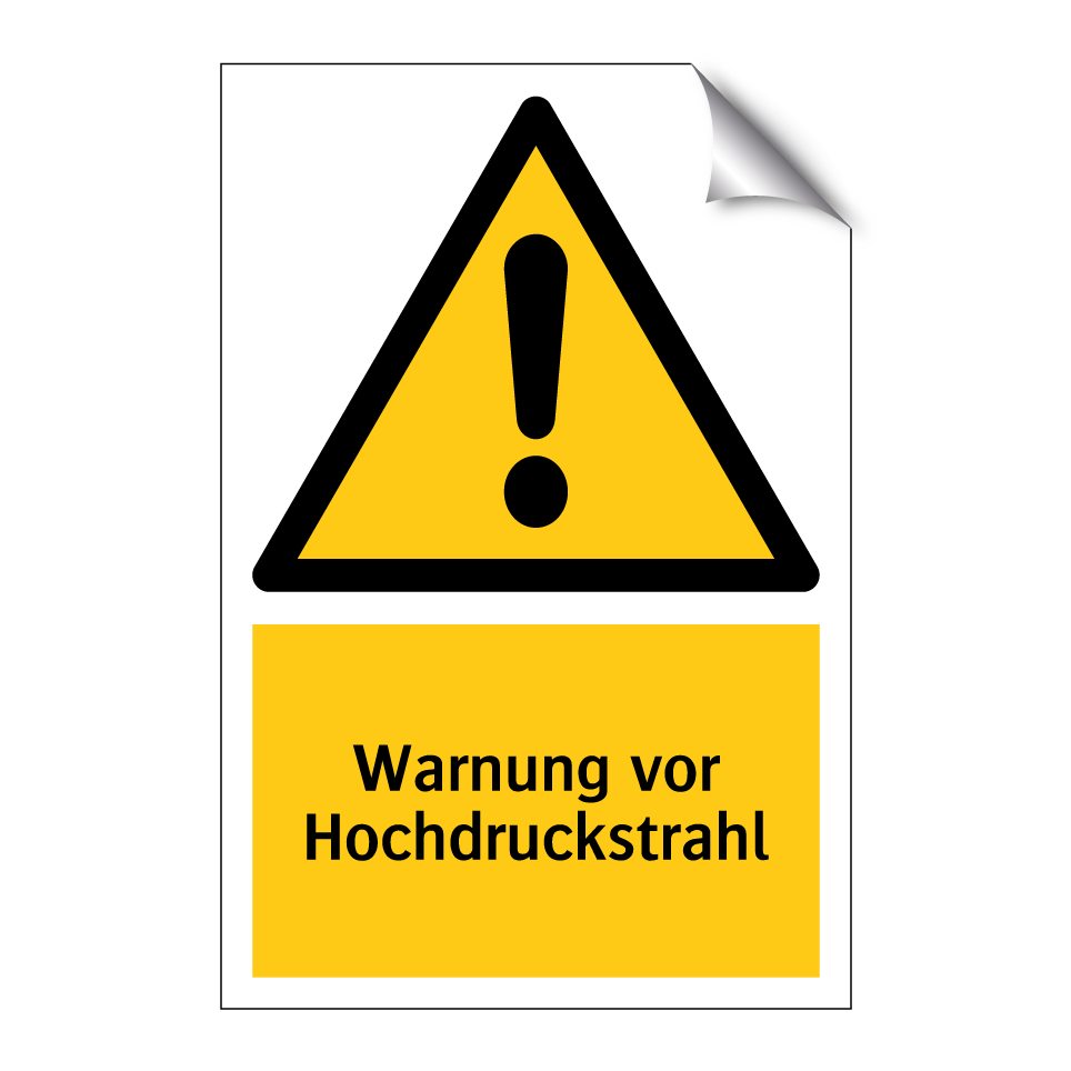 Warnung vor Hochdruckstrahl