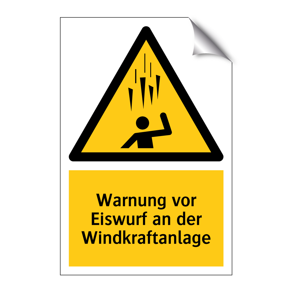 Warnung vor Eiswurf an der Windkraftanlage