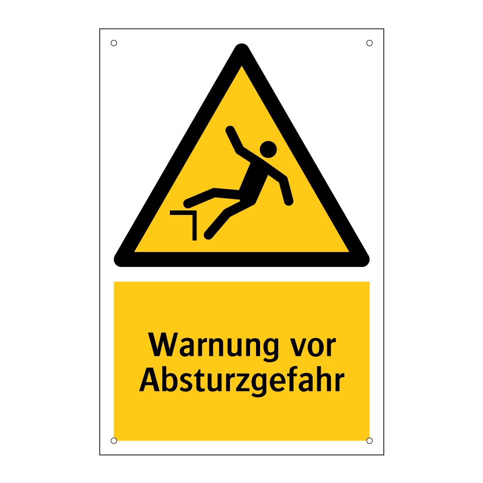 Warnung vor Absturzgefahr
