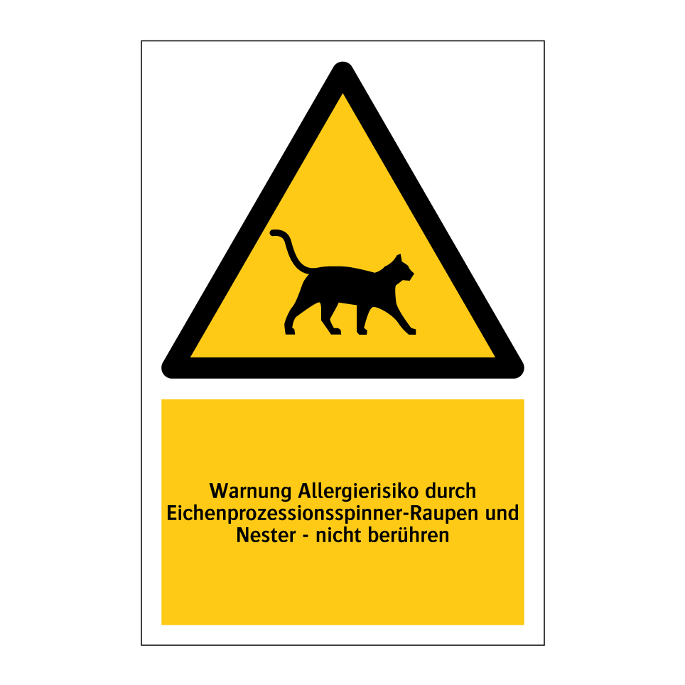 Warnung Allergierisiko durch Eichenprozessionsspinner-Raupen und Nester - nicht berühren