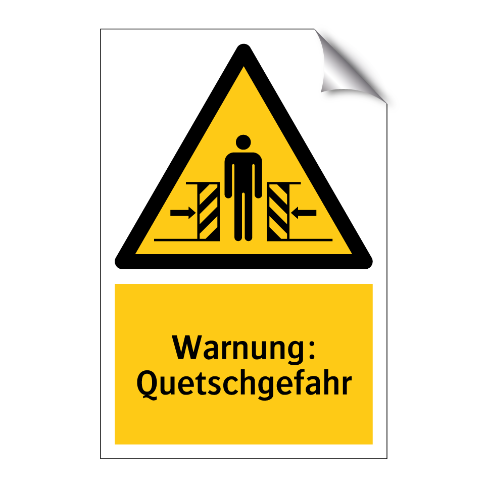 Warnung: Quetschgefahr