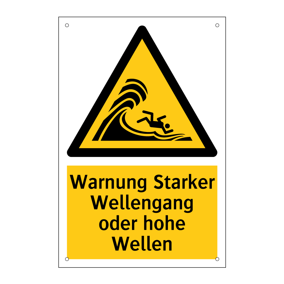 Warnung Starker Wellengang oder hohe Wellen