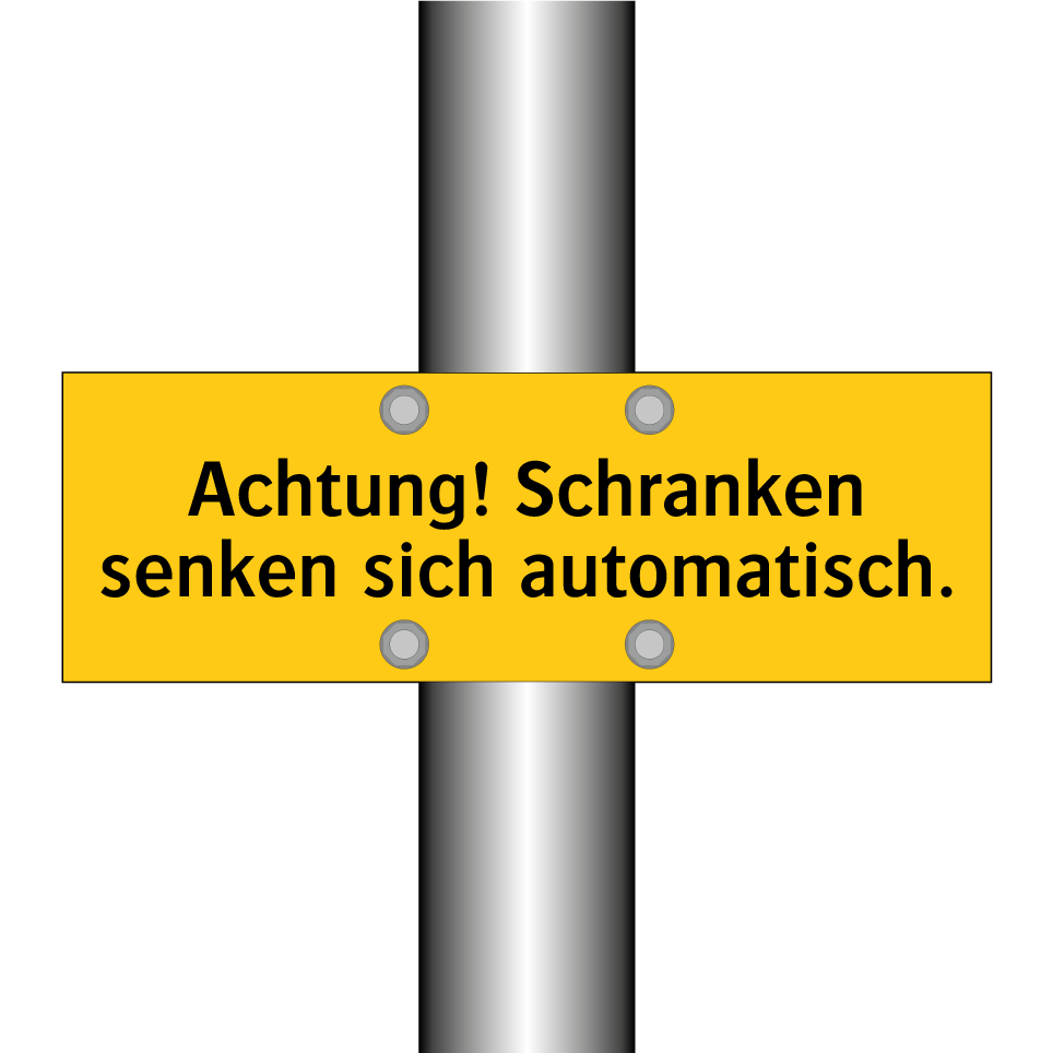 Achtung! Schranken senken sich automatisch.