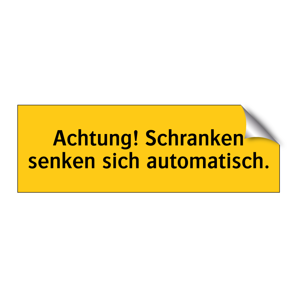 Achtung! Schranken senken sich automatisch.