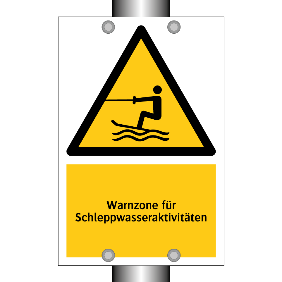Warnzone für Schleppwasseraktivitäten