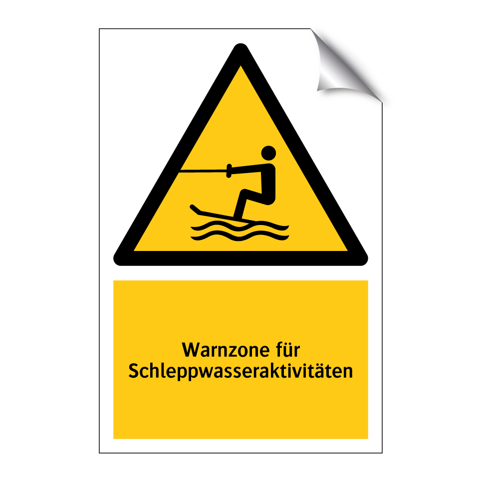 Warnzone für Schleppwasseraktivitäten