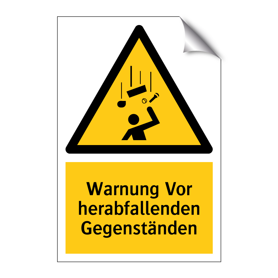 Warnung Vor herabfallenden Gegenständen