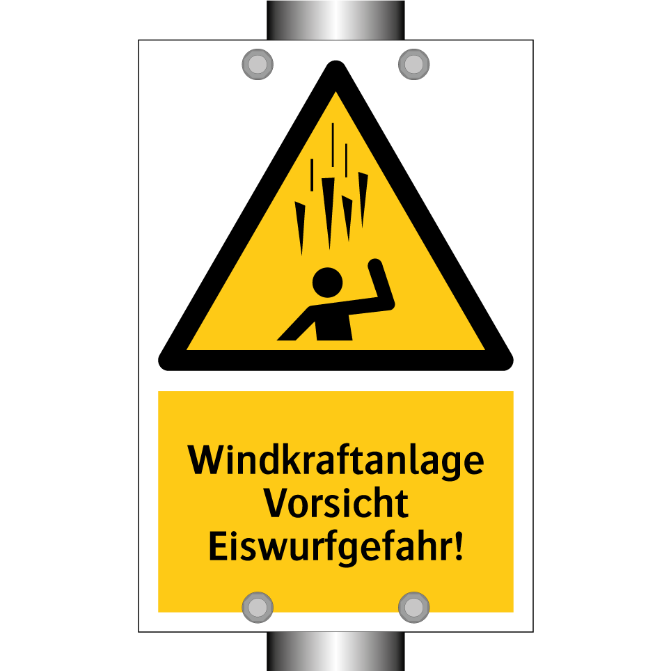 Windkraftanlage Vorsicht Eiswurfgefahr!