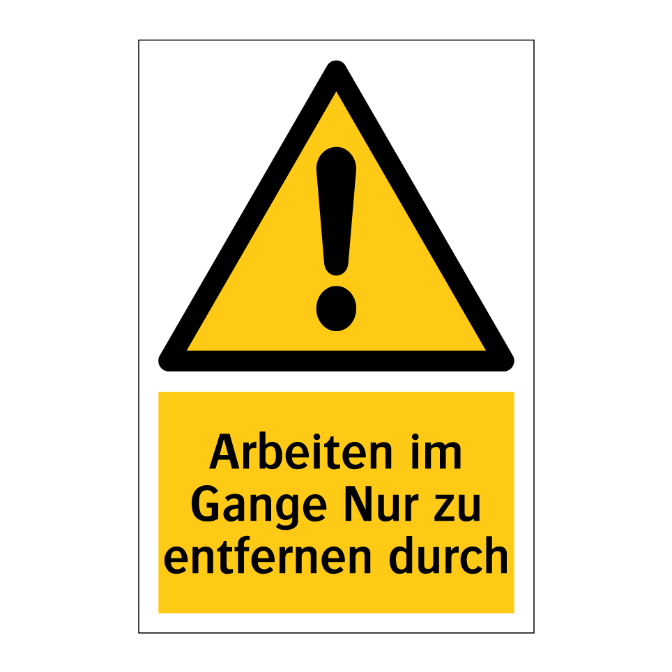 Arbeiten im Gange Nur zu entfernen durch