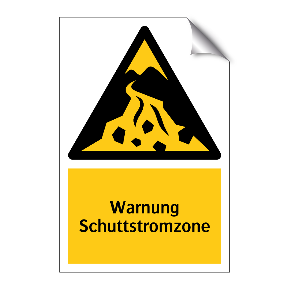 Warnung Schuttstromzone