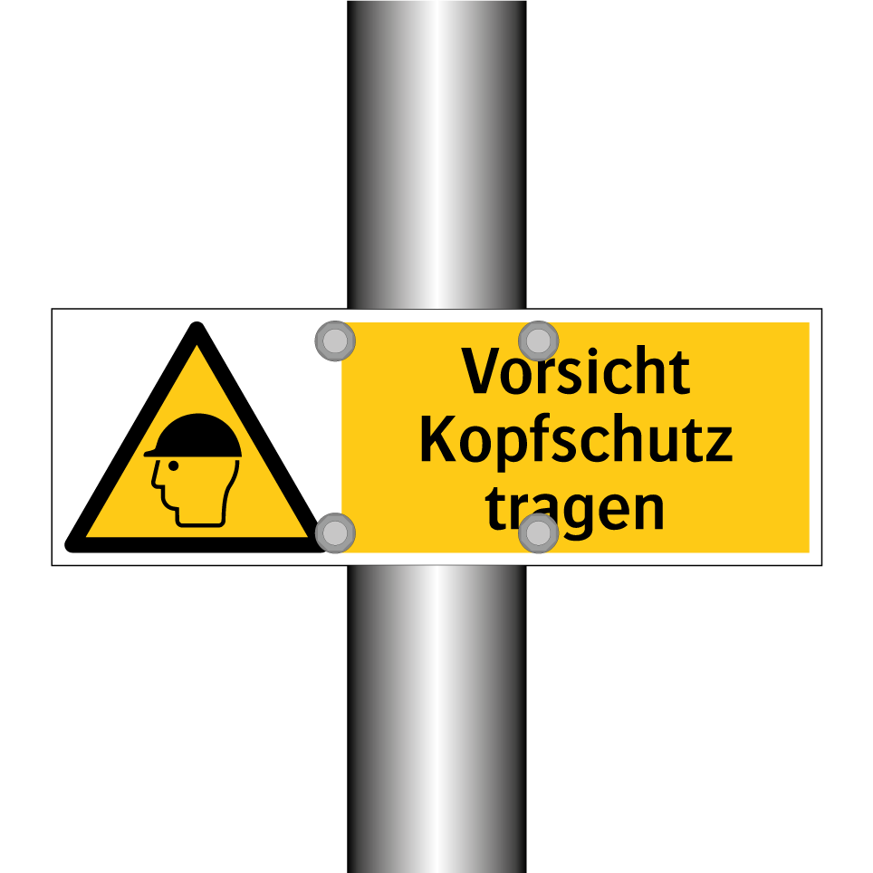 Vorsicht Kopfschutz tragen