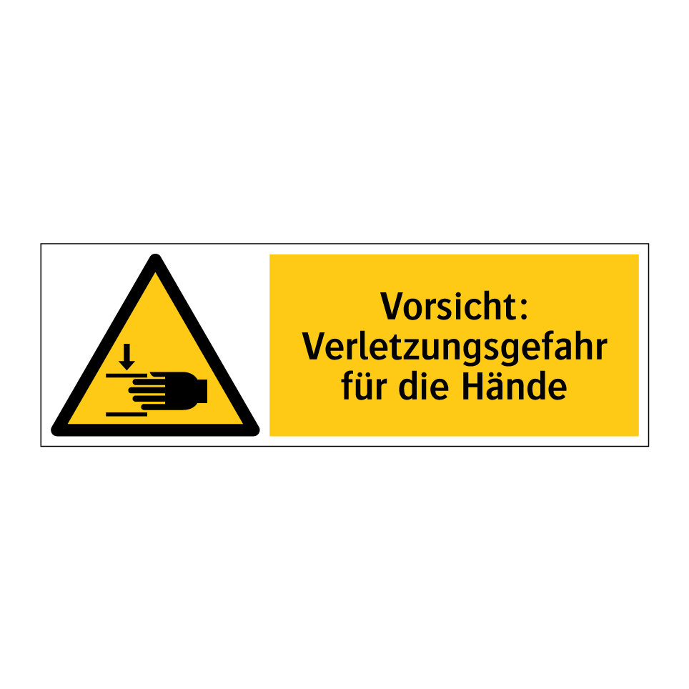 Vorsicht: Verletzungsgefahr für die Hände