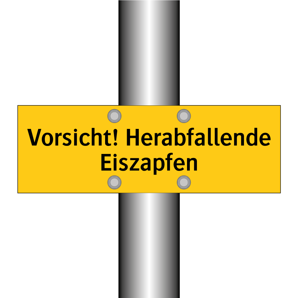 Vorsicht! Herabfallende Eiszapfen
