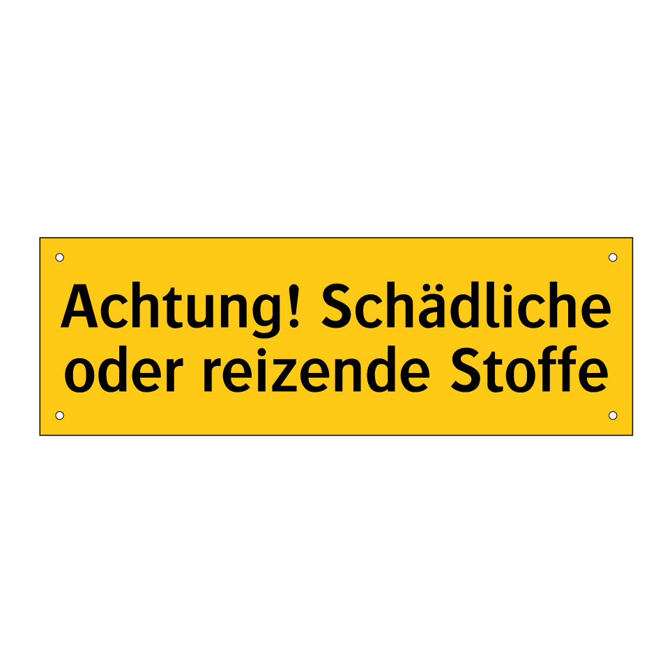 Achtung! Schädliche oder reizende Stoffe