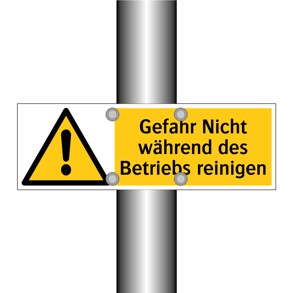 Gefahr Nicht während des Betriebs reinigen