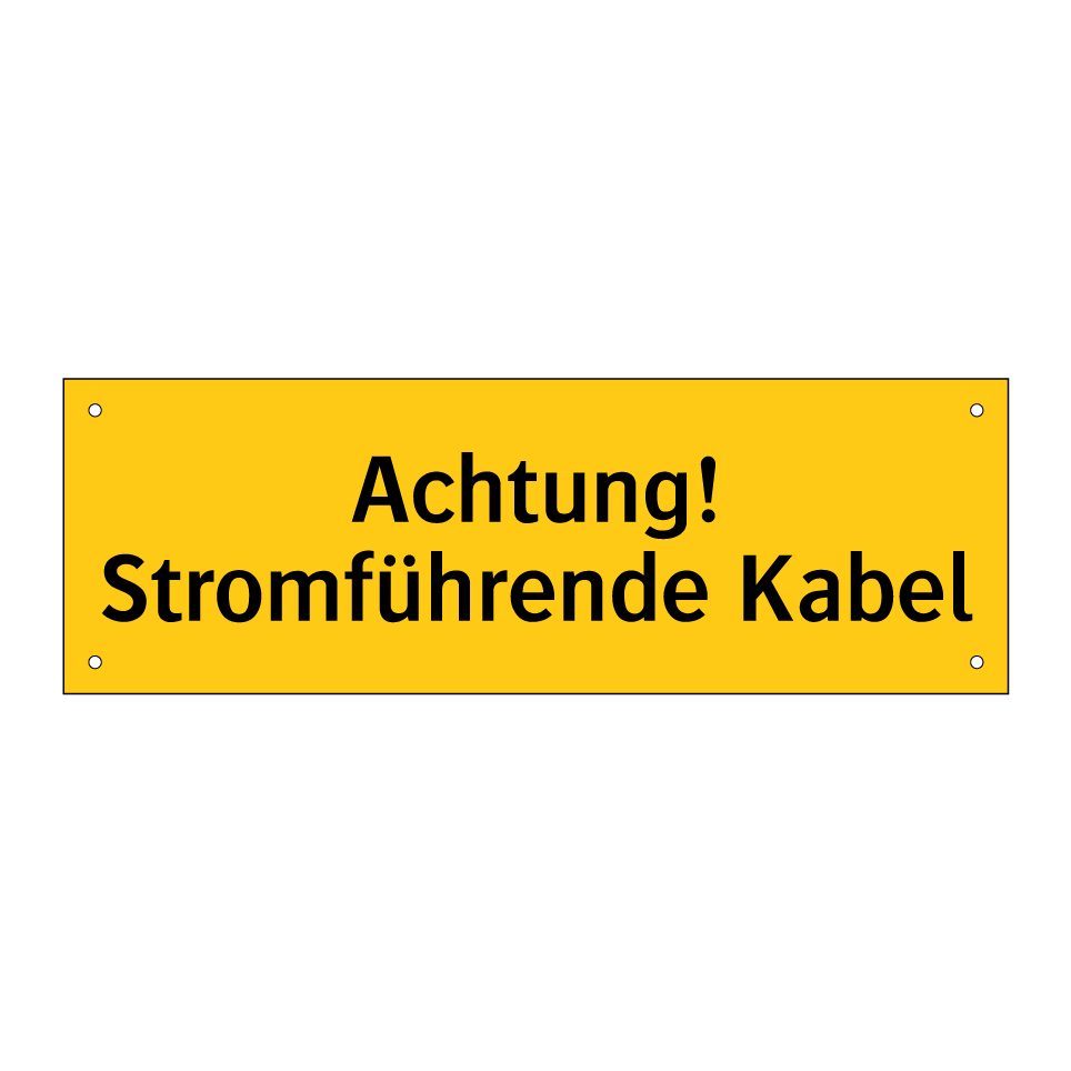 Achtung! Stromführende Kabel
