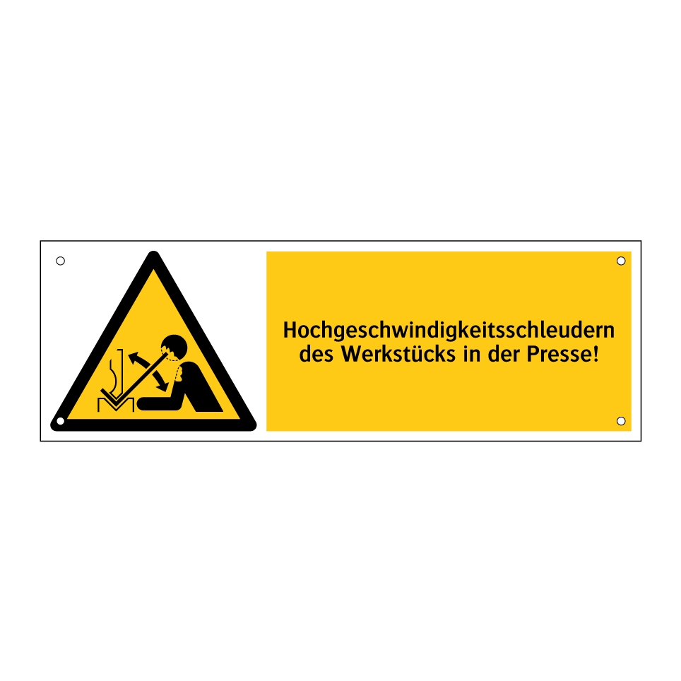 Hochgeschwindigkeitsschleudern des Werkstücks in der Presse!