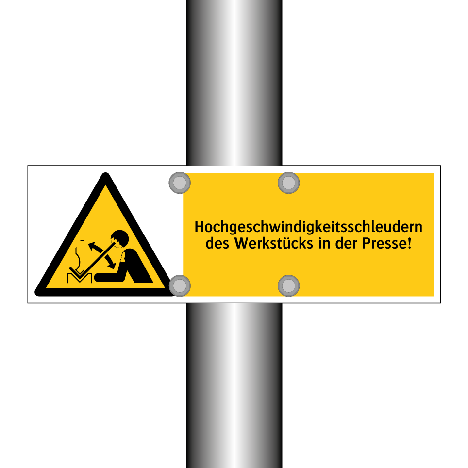 Hochgeschwindigkeitsschleudern des Werkstücks in der Presse!