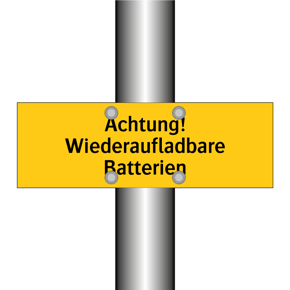 Achtung! Wiederaufladbare Batterien
