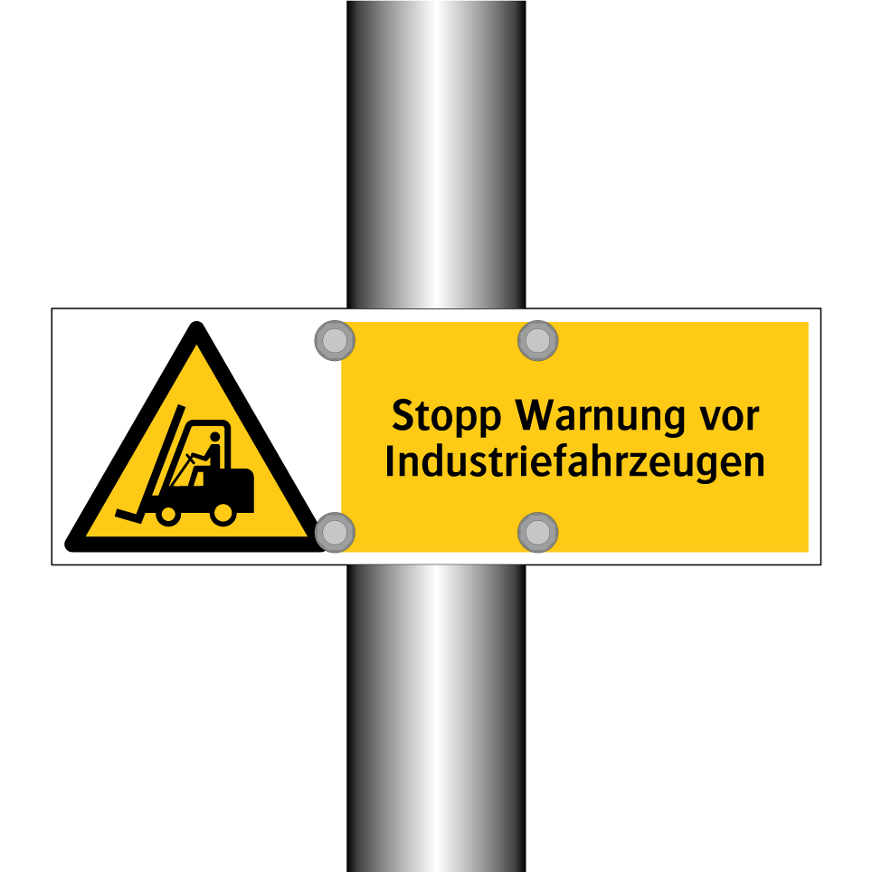 Stopp Warnung vor Industriefahrzeugen