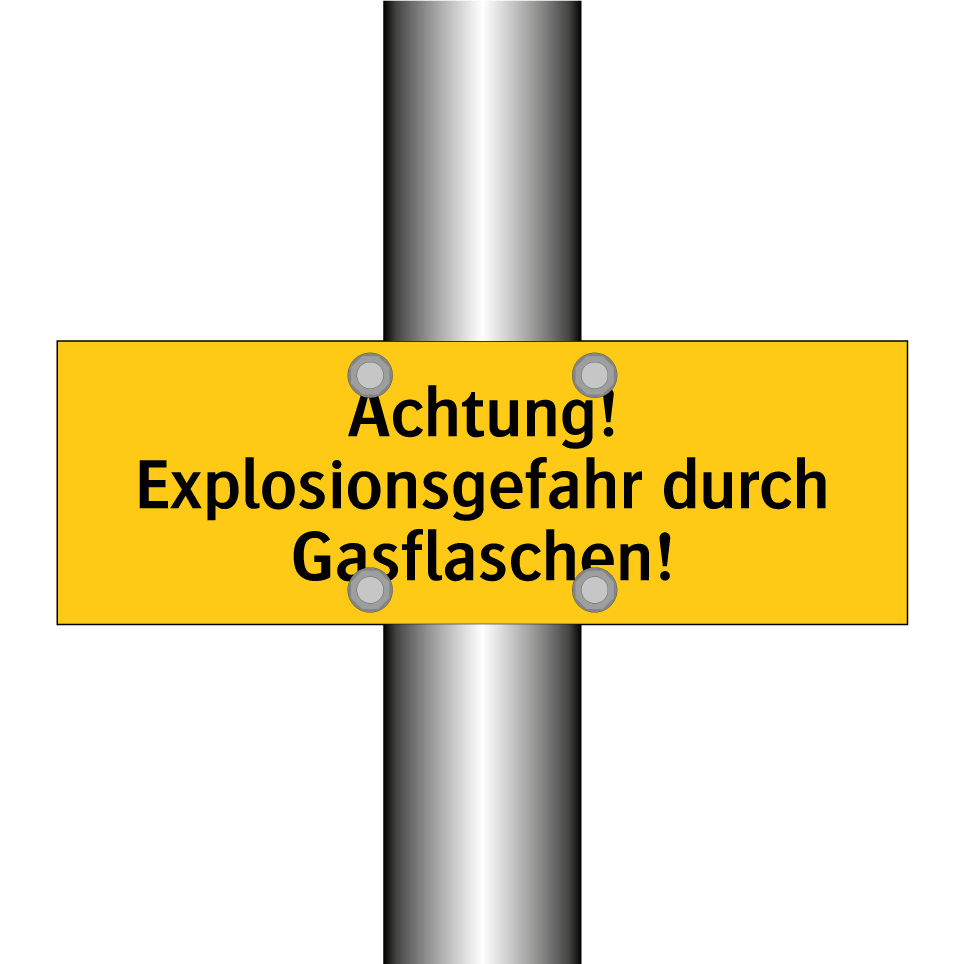Achtung! Explosionsgefahr durch Gasflaschen!