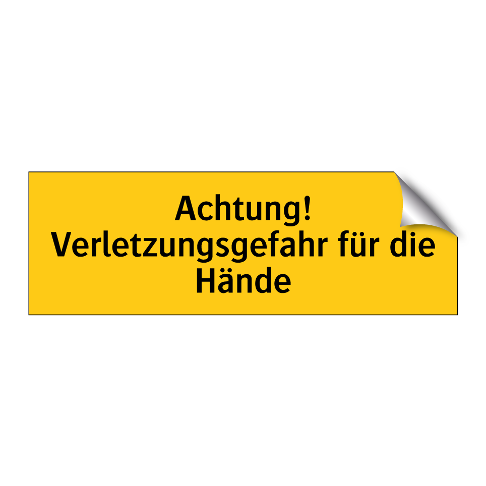 Achtung! Verletzungsgefahr für die Hände