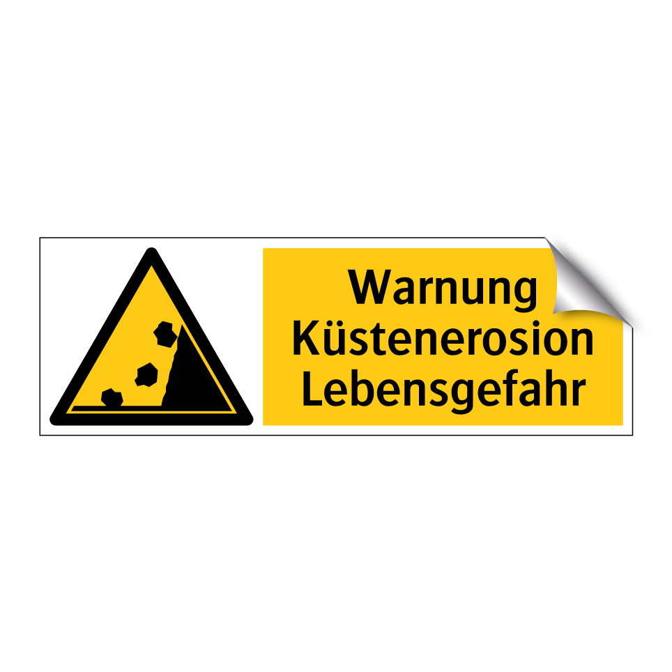 Warnung Küstenerosion Lebensgefahr