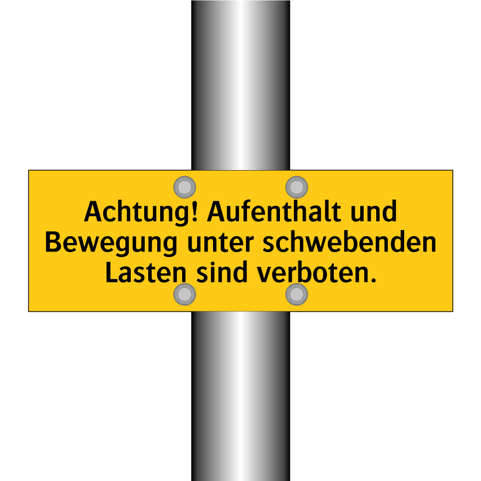 Achtung! Aufenthalt und Bewegung unter schwebenden Lasten sind verboten.