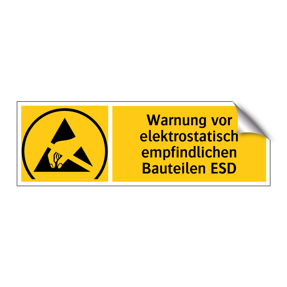 Warnung vor elektrostatisch empfindlichen Bauteilen ESD