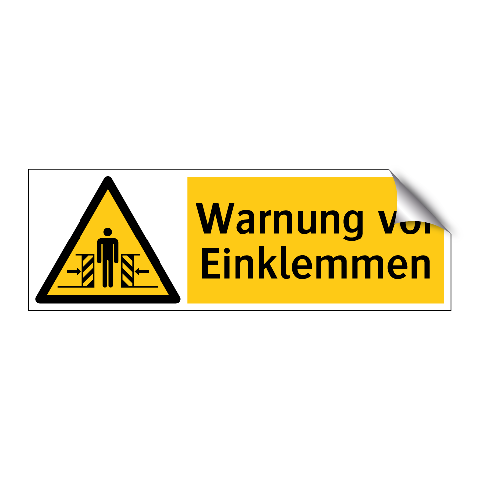 Warnung vor Einklemmen