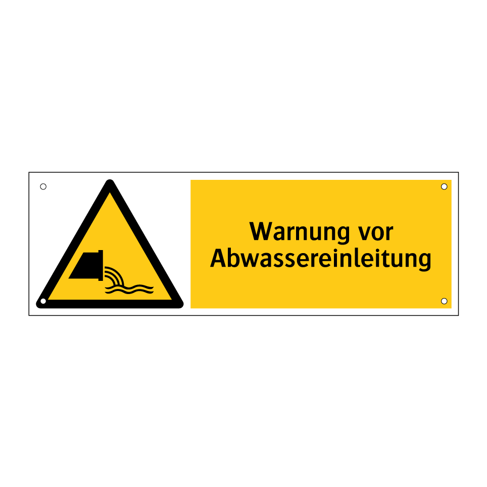 Warnung vor Abwassereinleitung