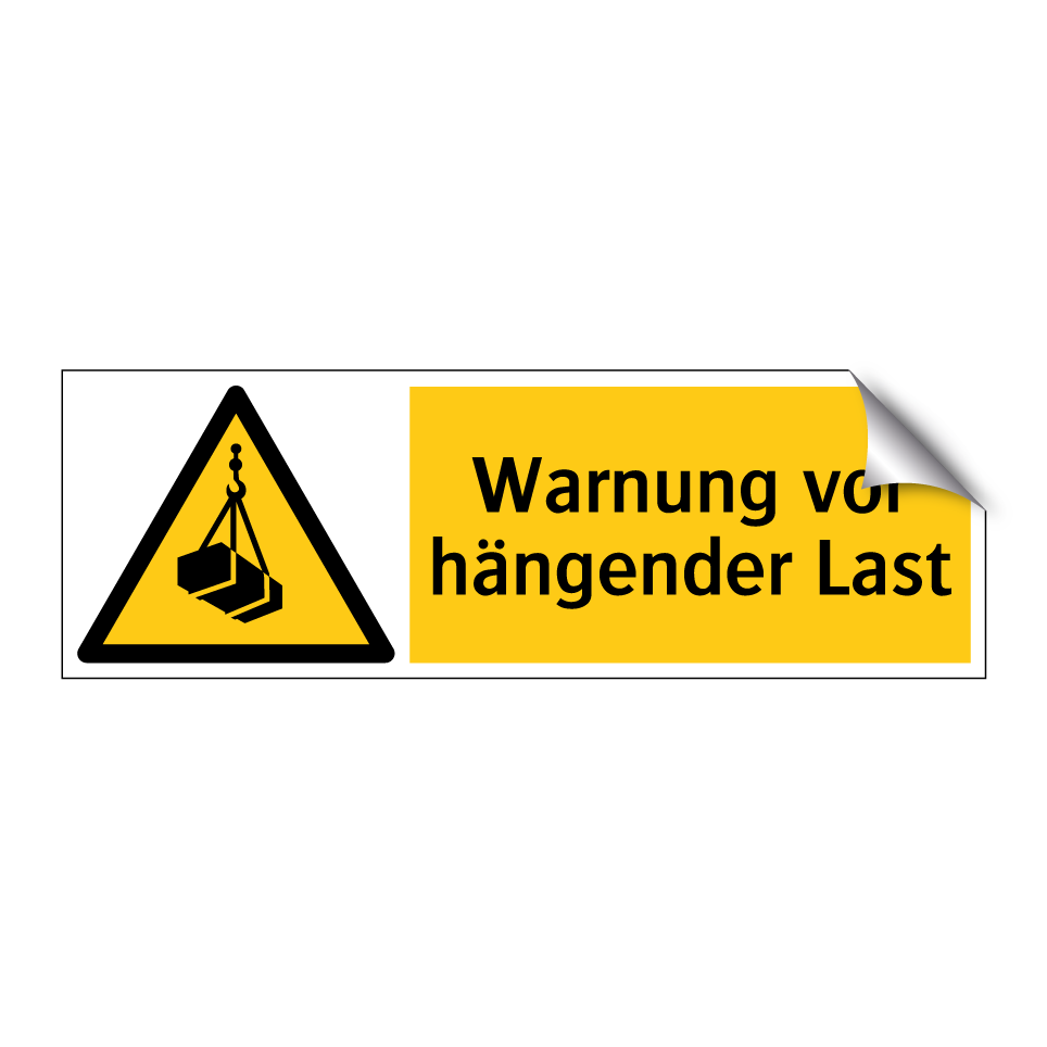 Warnung vor hängender Last