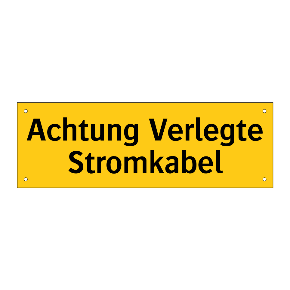 Achtung Verlegte Stromkabel
