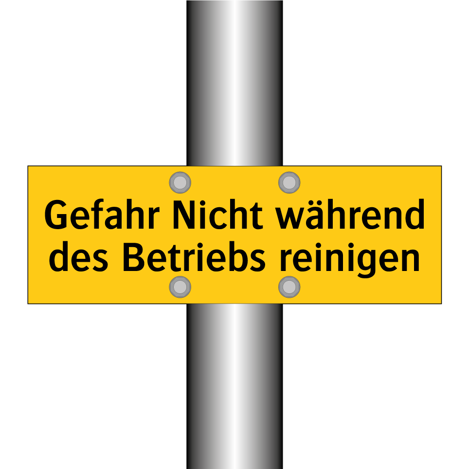 Gefahr Nicht während des Betriebs reinigen