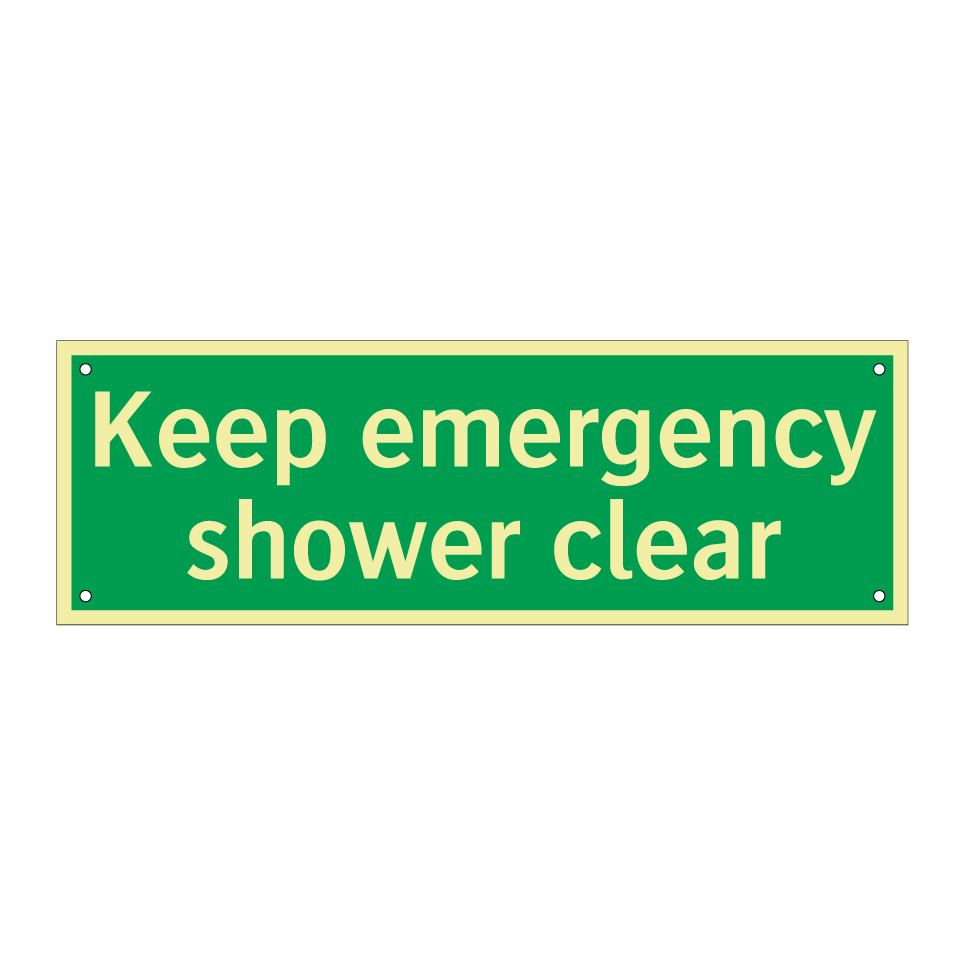 Keep emergency shower clear